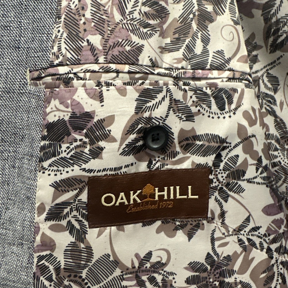 Oak Hill Linen Blend Blazer Two Button Sport Coat Mens Big & Tall 3XLT Gray - Picture 5 of 12